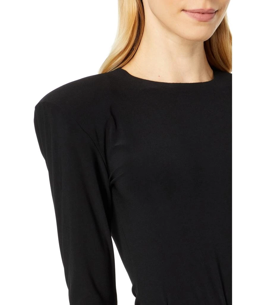 Norma Kamali Shoulder Pad Long Sleeve Crew Top 3