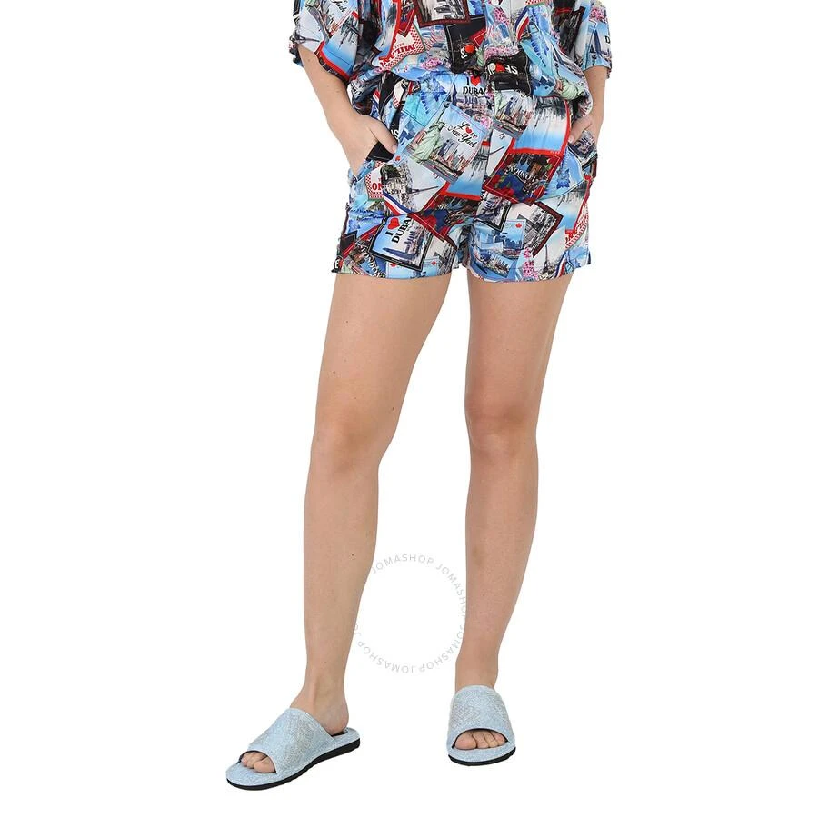 Balenciaga Ladies Multicolor Mix Postcard Running Shorts 1