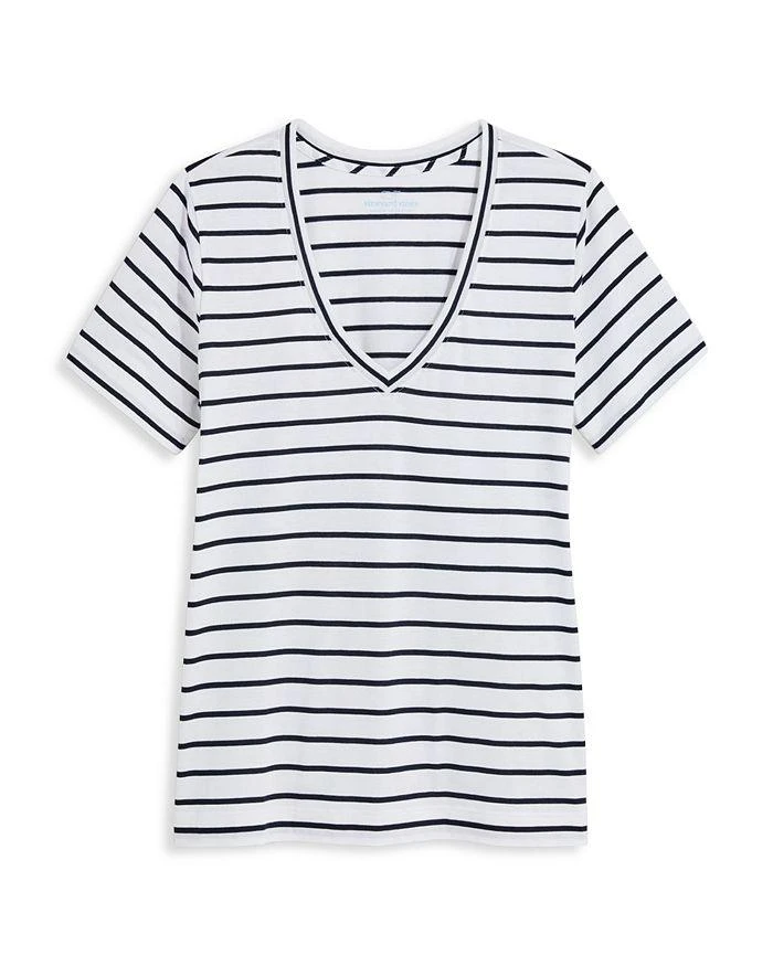 Vineyard Vines Striped V Neck Cotton Tee 1