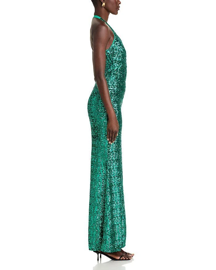 Chiara Boni Ryushi Sequined Halter Gown 5