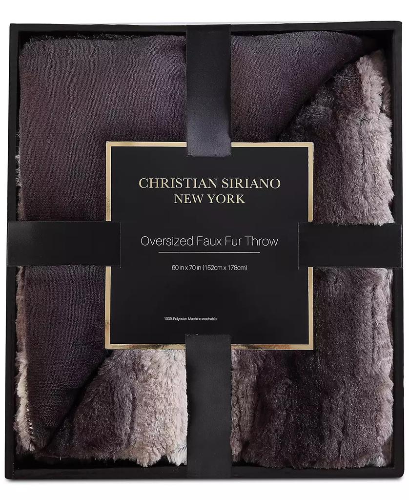 Christian Siriano New York Christian Siriano NY® 60" x 70" Black Ombre Luxury Faux Fur Filled Throw with Gift Box