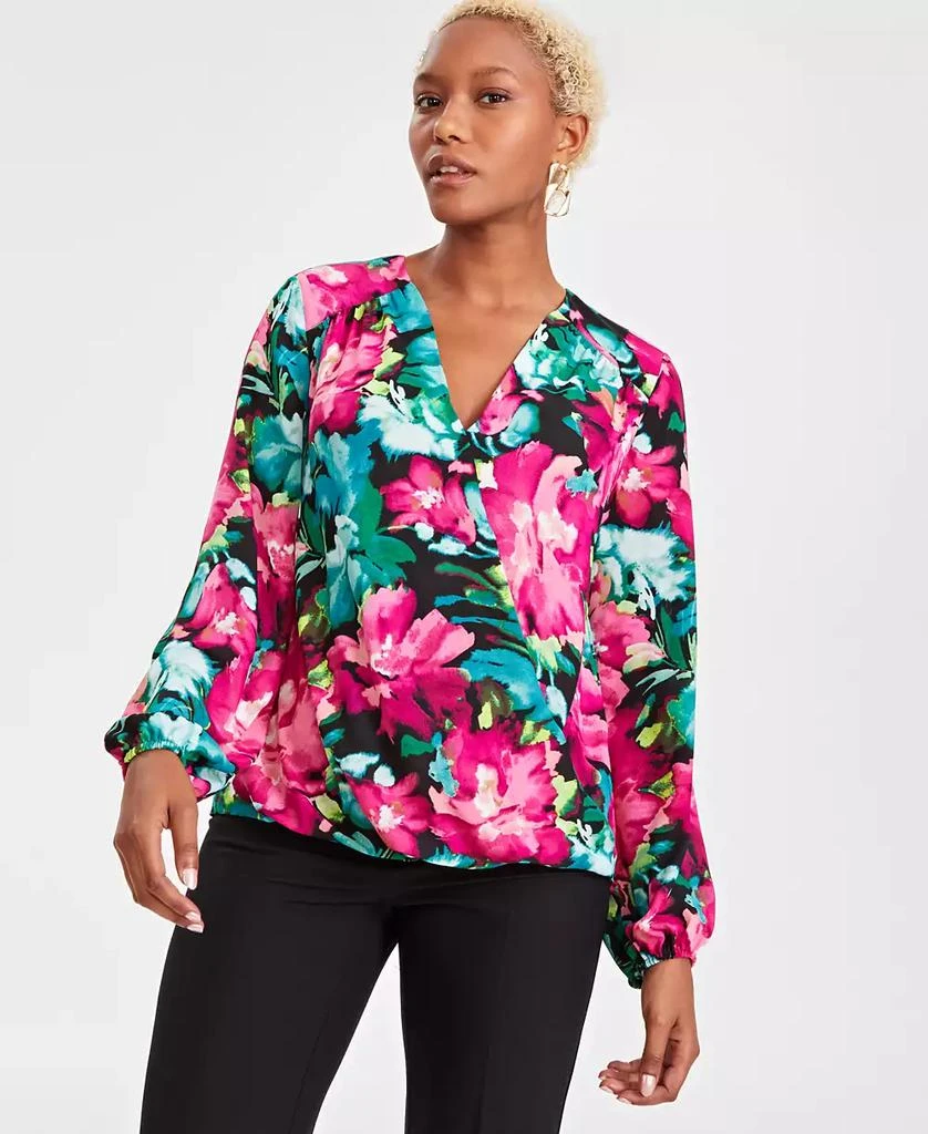 INC International Women's Printed Surplice Top, XS-3X, Created for Macy's 1