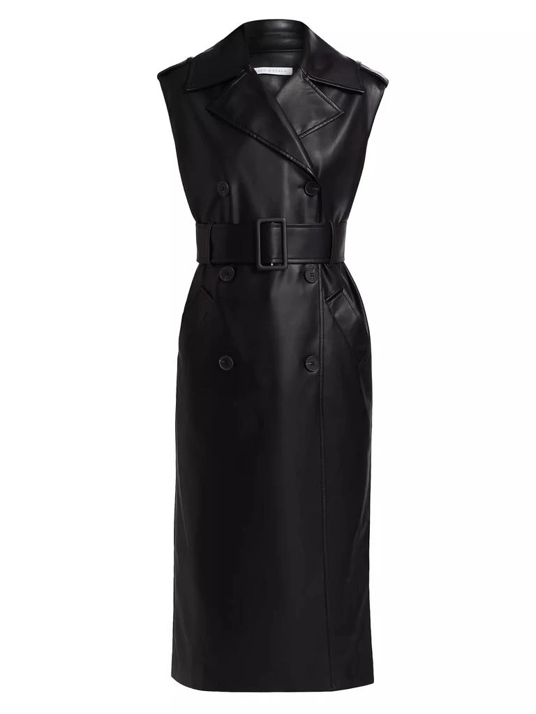 Susana Monaco Faux Leather Sleeveless Trench Coat 1