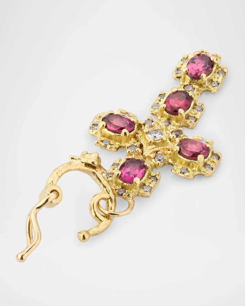Armenta Yellow Gold Cross Enhancer with Garnets 4
