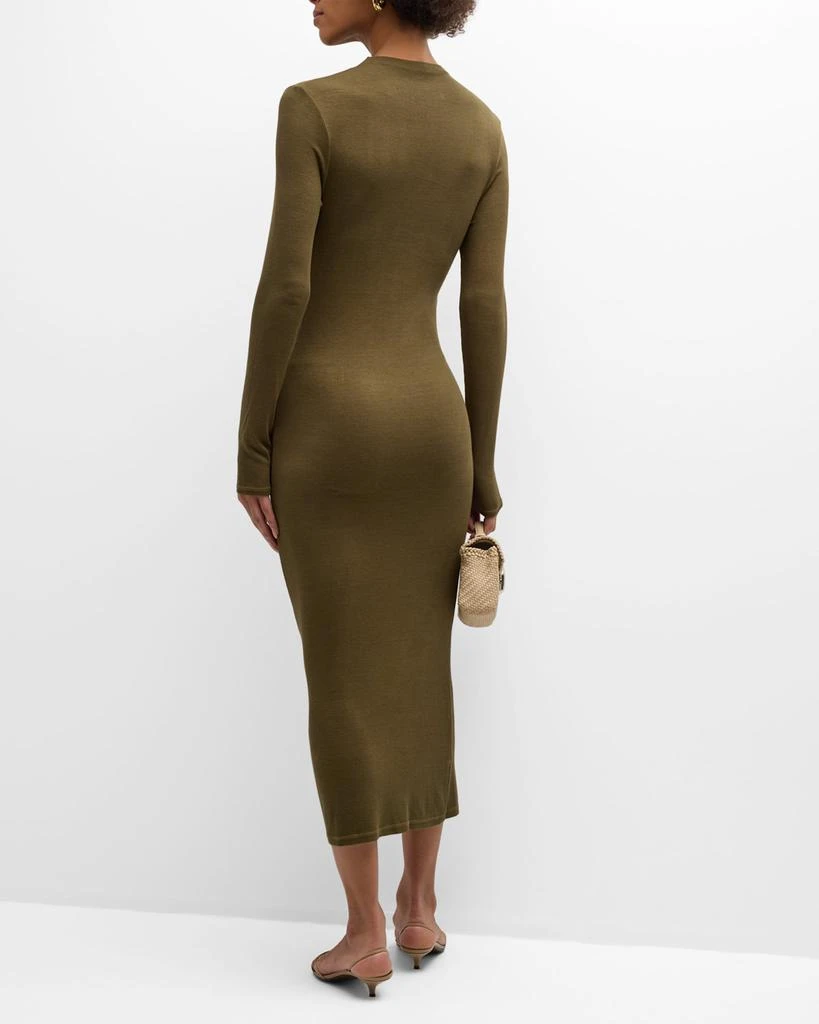 casual long sleeve wrap dress Entro Chambray Wrap Dress Long Sleeve | Gold Buttons