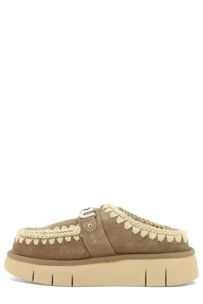 Mou Mou Logo-Lettering Round-Toe Slippers 2