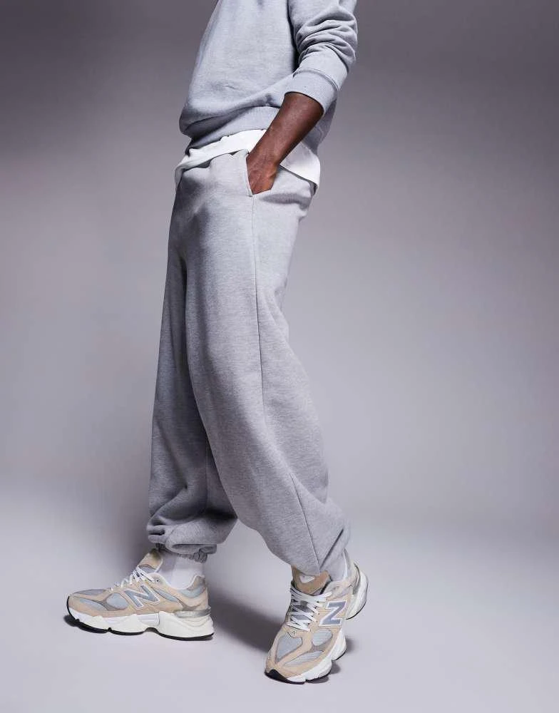ASOS ASOS DESIGN premium heavyweight oversized jogger in 400gsm grey - GREY 4