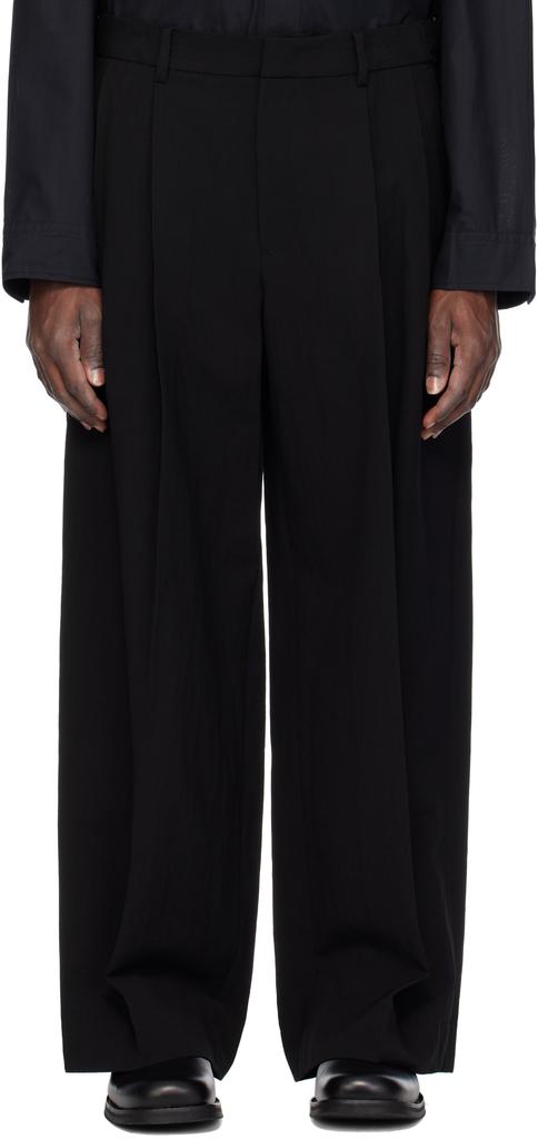 Juun.J Black Wool Nylon Trousers