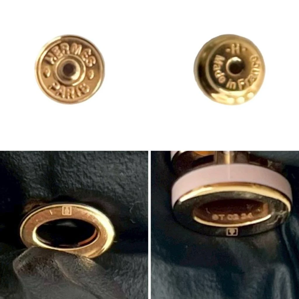 Hermes gold pink gold Plating Stud Earrings (Pre-Owned) 2