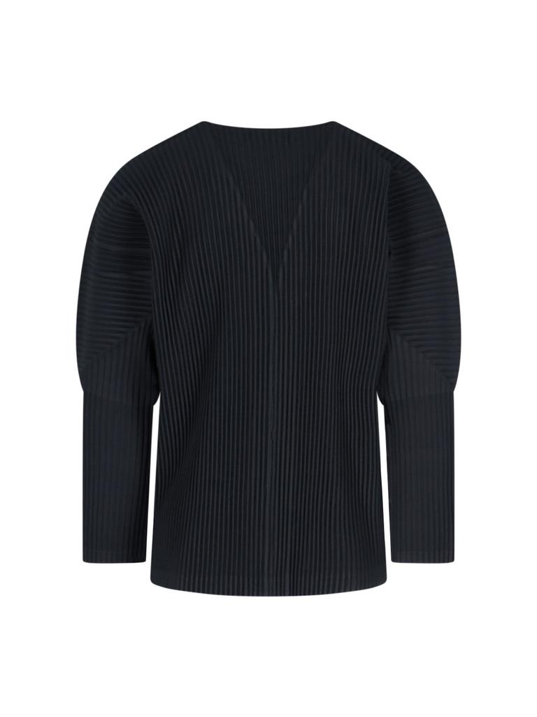 Homme Plissé Issey Miyake Homme Plissé Issey Miyake V-Neck Pleated Knit Cardigan