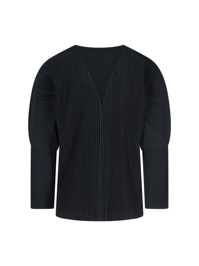 Homme Plissé Issey Miyake Homme Plissé Issey Miyake V-Neck Pleated Knit Cardigan 2