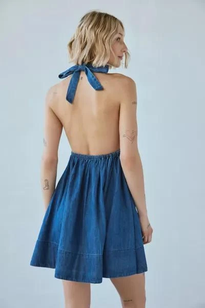 BDG BDG Iris Smocked Plunging V-Neckline Halter Mini Dress 3