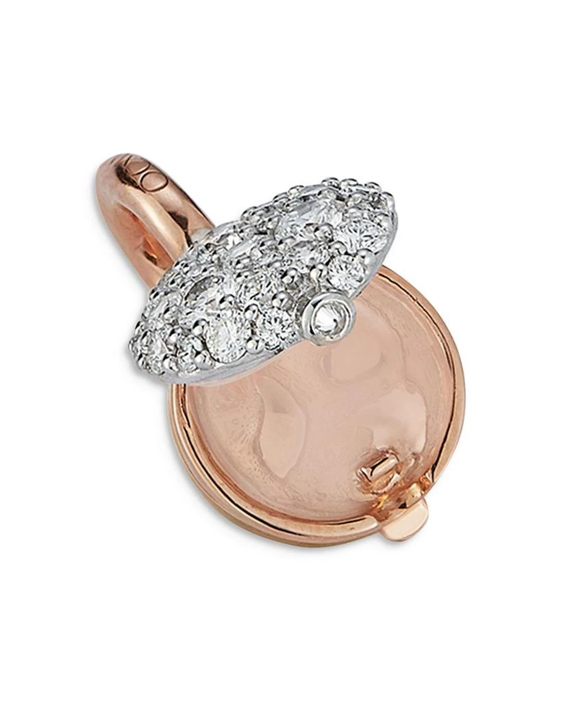 Walters Faith 18K Rose & White Gold Diamond Chantecaille Small Pebble Charm Pendant 5