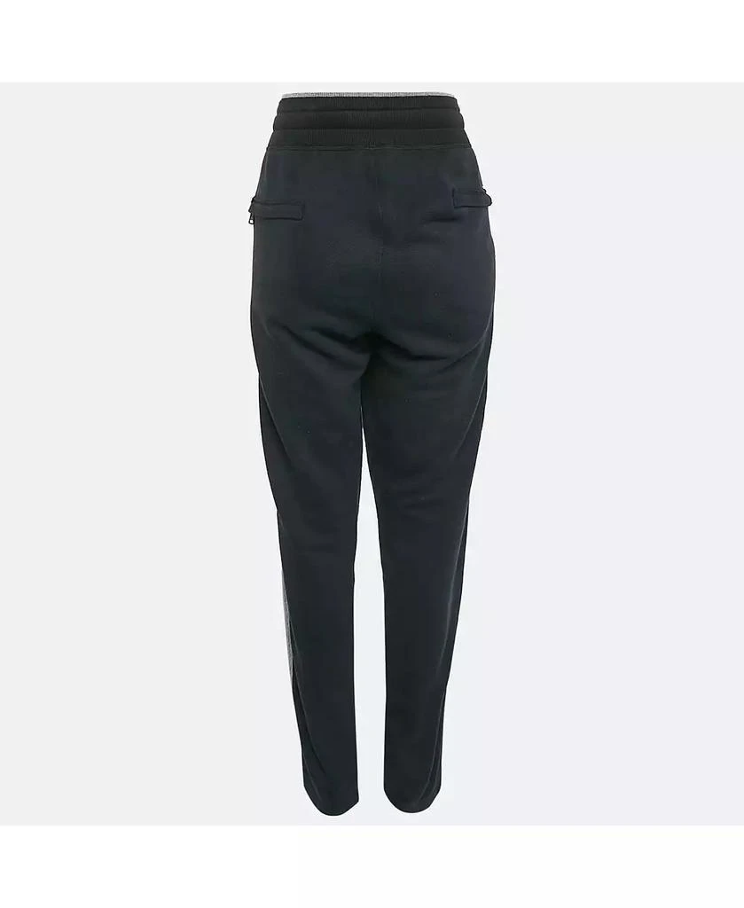 Pre-Owned Dolce & Gabbana Women's Blue Embroidered Cotton Knit Drawstring Track Pants 5