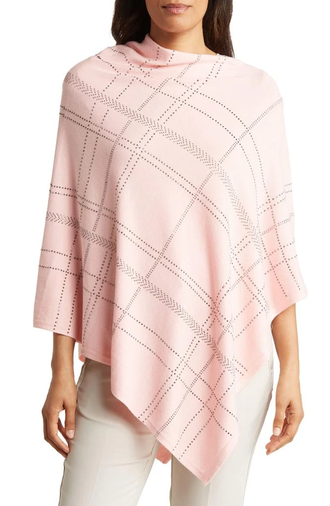 La Fiorentina Crystal Embellished Plaid Poncho 1