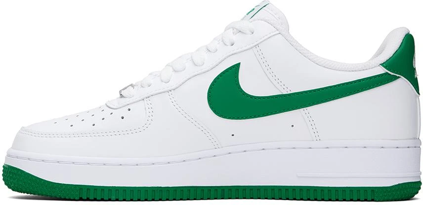 Nike White & Green Air Force 1 '07 Sneakers 3