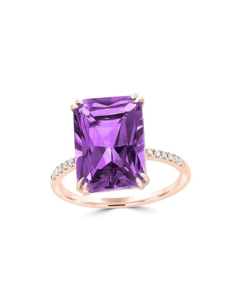Bloomingdale
s Amethyst and Diamond Statement Ring in 14K Rose Gold 1