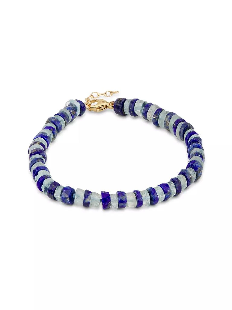 Jia Jia Aurora 14K Yellow Gold, Lapis Lazuli &amp; Aquamarine Beaded Bracelet 1