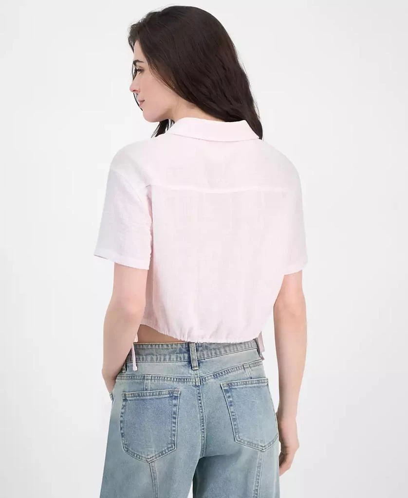 Ultra Flirt Juniors
 Cropped Stripe Side-Tie Blouse 2