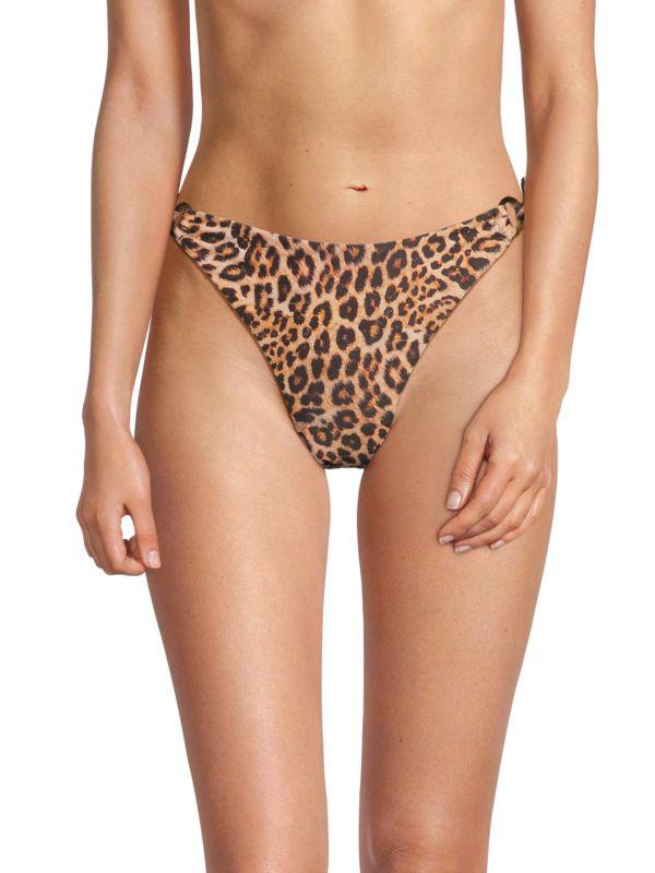 Milly Cabana Niki Leopard Print Bikini Bottom