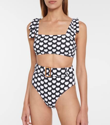 Alexandra Miro Audrey heart-print bikini top