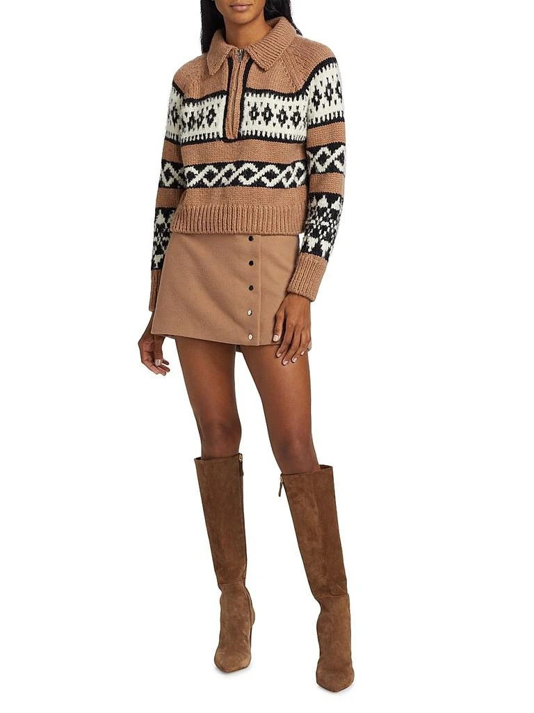 A.L.C. Carter Intarsia Merino-Wool Half-Zip Sweater 2