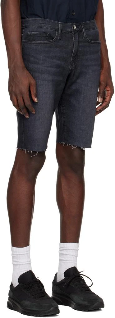 FRAME Black 'L'Homme Cut Off' Denim Shorts 2