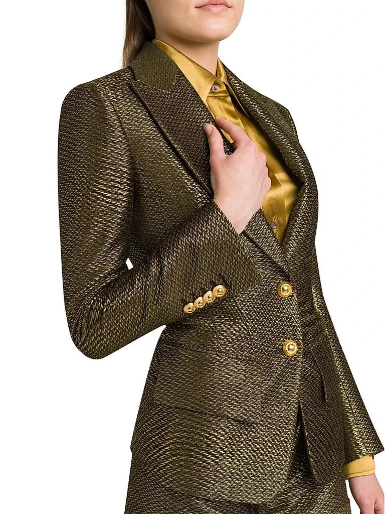 Tom Ford Metallic Silk-Blend Boucle Single-Breasted Jacket 6