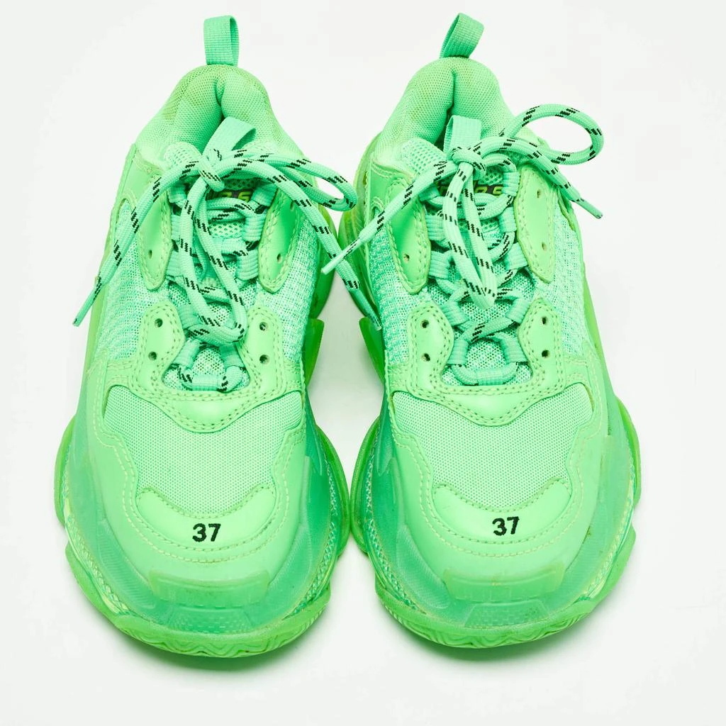 Balenciaga Balenciaga Green Mesh and Faux Leather Triple S Sneakers Size 37 3