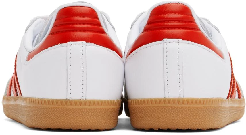 Adidas White & Red Samba OG Sneakers 2