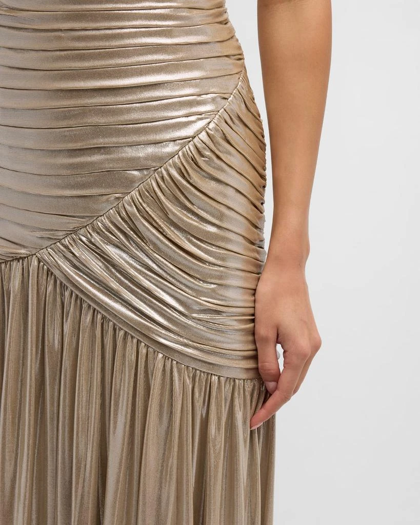 retrofête Josie Strapless Lamé Slit Gown 5