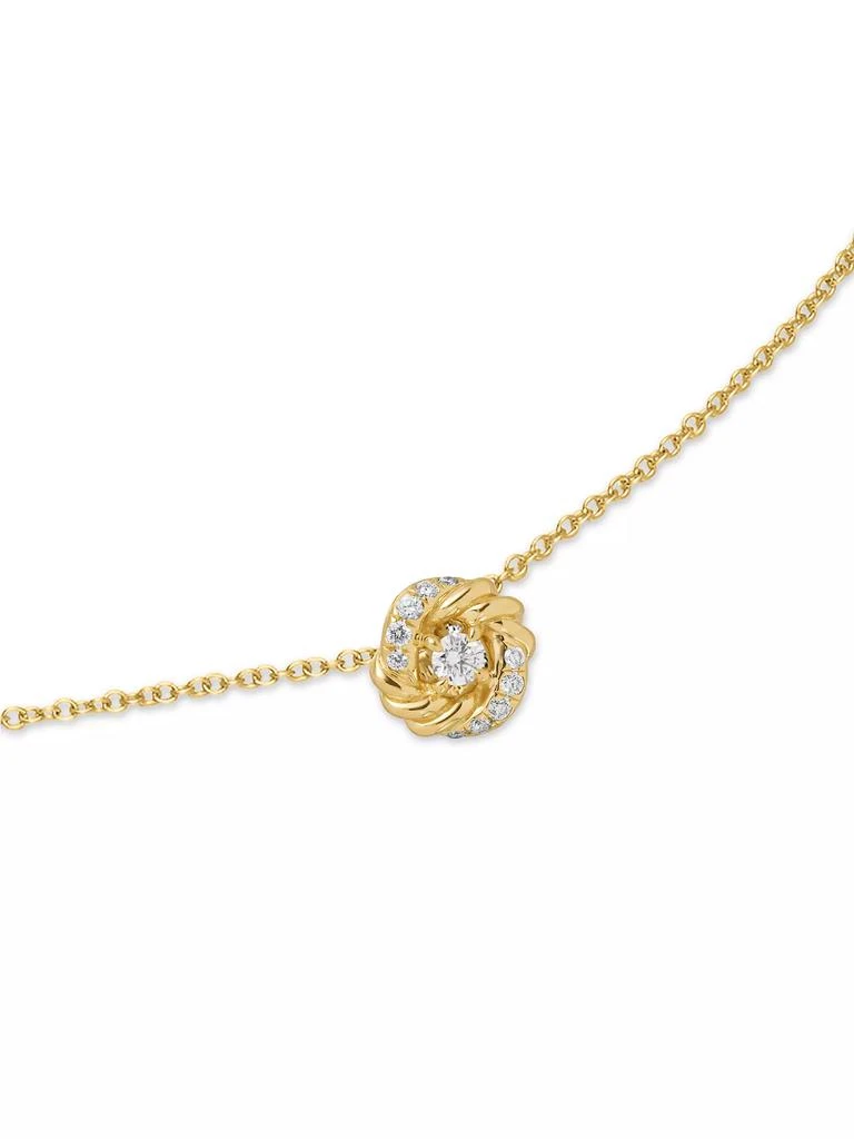 David Yurman Petite Infinity Pendant Necklace in 18K Yellow Gold with Diamonds, 8mm 6