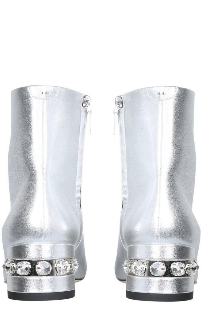 Nicholas Kirkwood Nicholas Kirkwood Round Toe Crystal-Embellished Ankle Boots