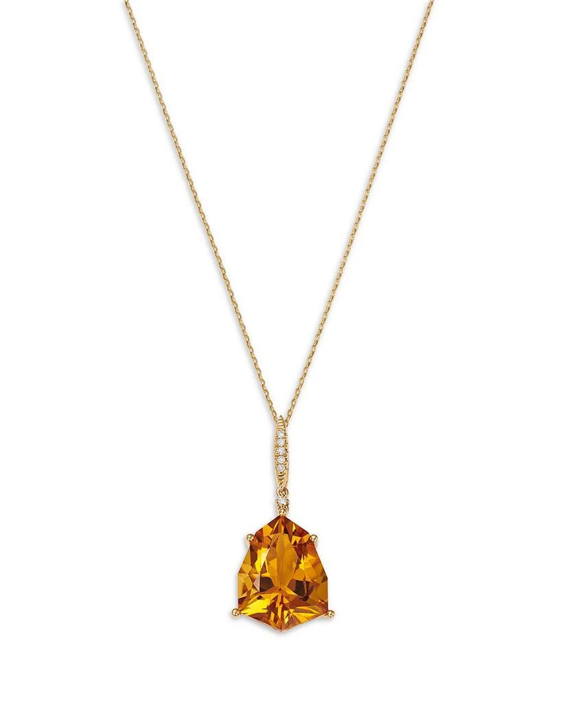 Bloomingdale
s Fine Collection Citrine 
Diamond Pendant Necklace in 14K Yellow Gold, 18" 1