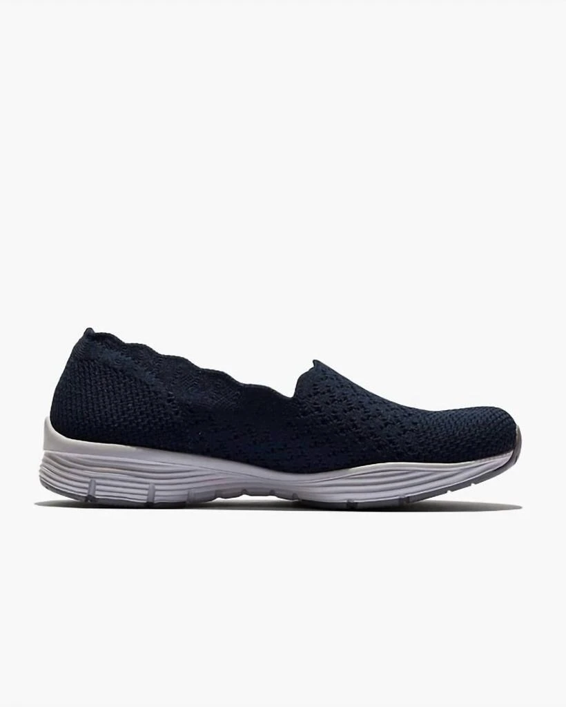 SKECHERS Women
s Seager Stat Stretch Knit Loafer In Navy 2