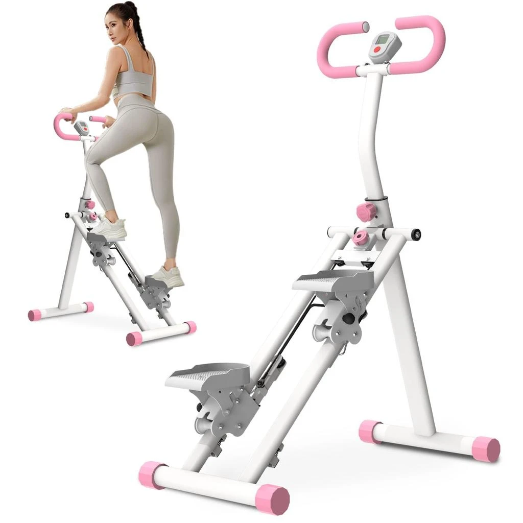 CARDIORAKK Stair Stepper for Home-Upgrade Vertical Climber Workout Machine for Full-Body Exercise Climber Fitness Equipment with Stable Frame Adjustable Handlebar-Pink 2