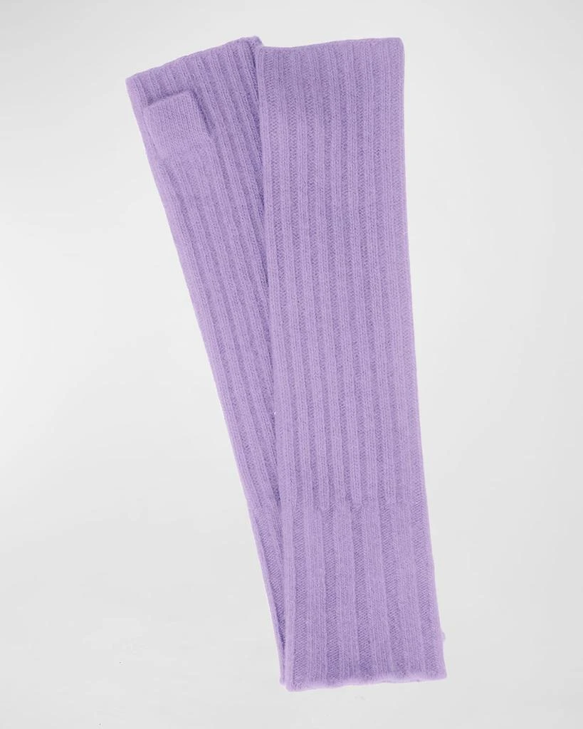 Portolano Long Ribbed Fingerless Cashmere Gloves 1