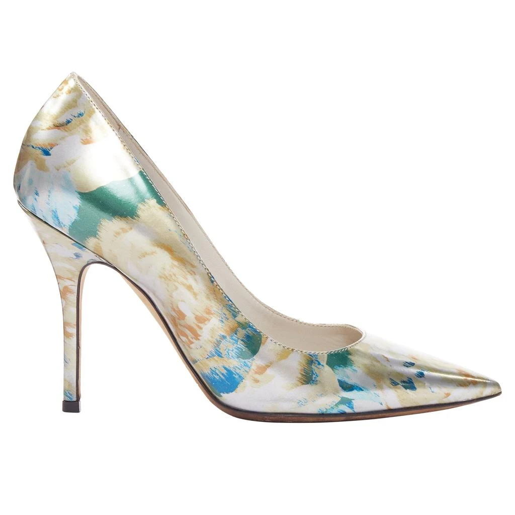 Dior Raf Simons Metallic Abstract Print Pointy Pumps 1