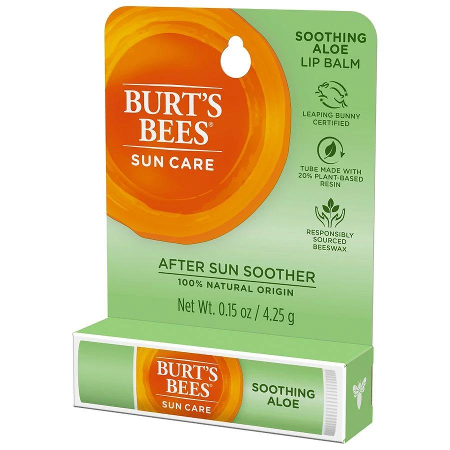 Burt's Bees Sun Care Lip Balm, After Sun Soother, 100% Natural Origin Soothing Aloe 5