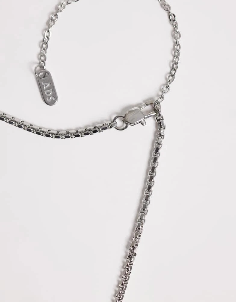 ASOS ASOS DESIGN waterproof stainless steel skinny box chain necklace in silver 4