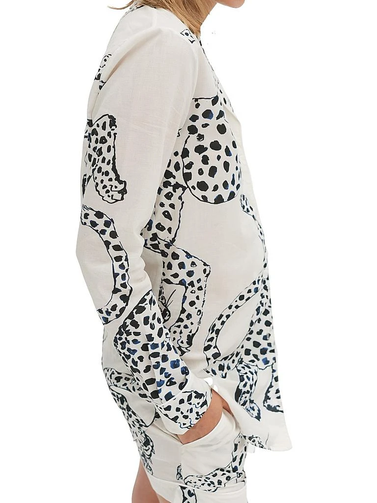 Desmond & Dempsey Jaguar Print Cotton Signature Pajama Set 3