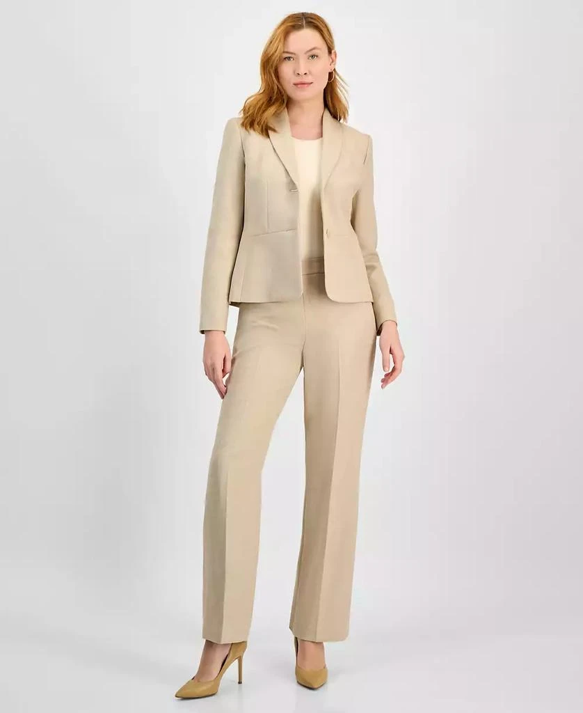 Le Suit Women
s Two-Button Shawl Collar Jacket 
Side-Zip Pants Set,  Regular 
Petite 1