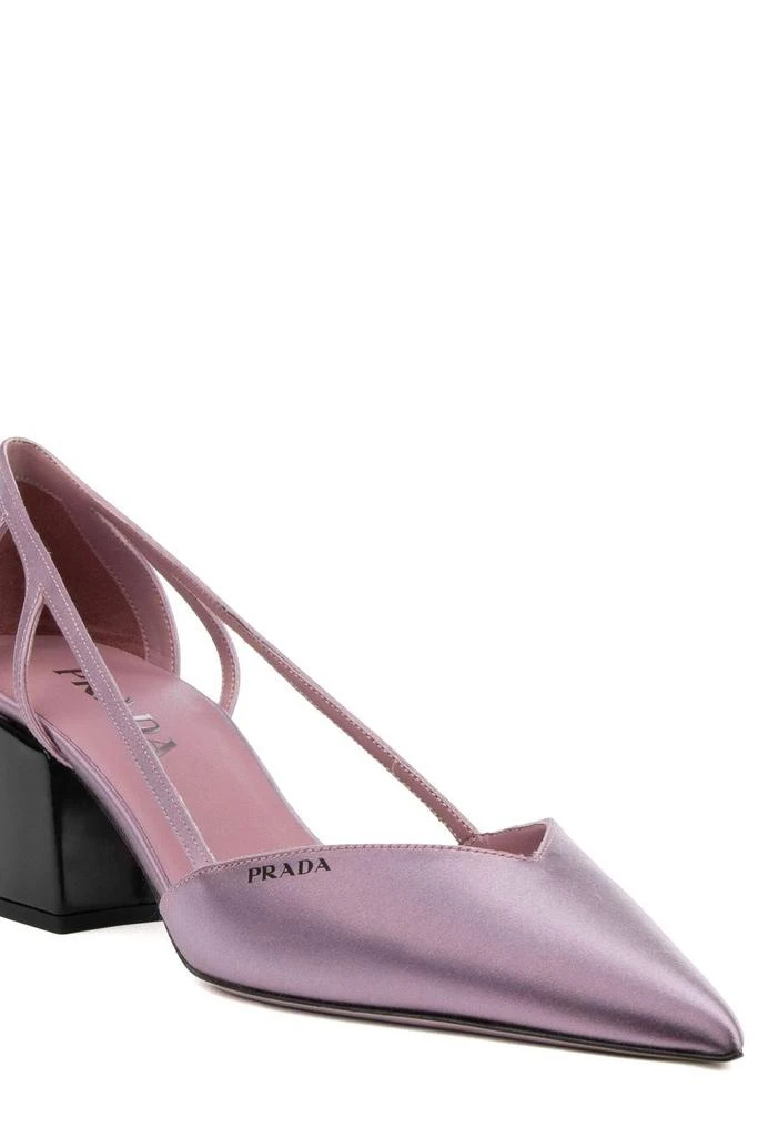 Prada Prada Logo Printed Pointed Toe Pumps 4
