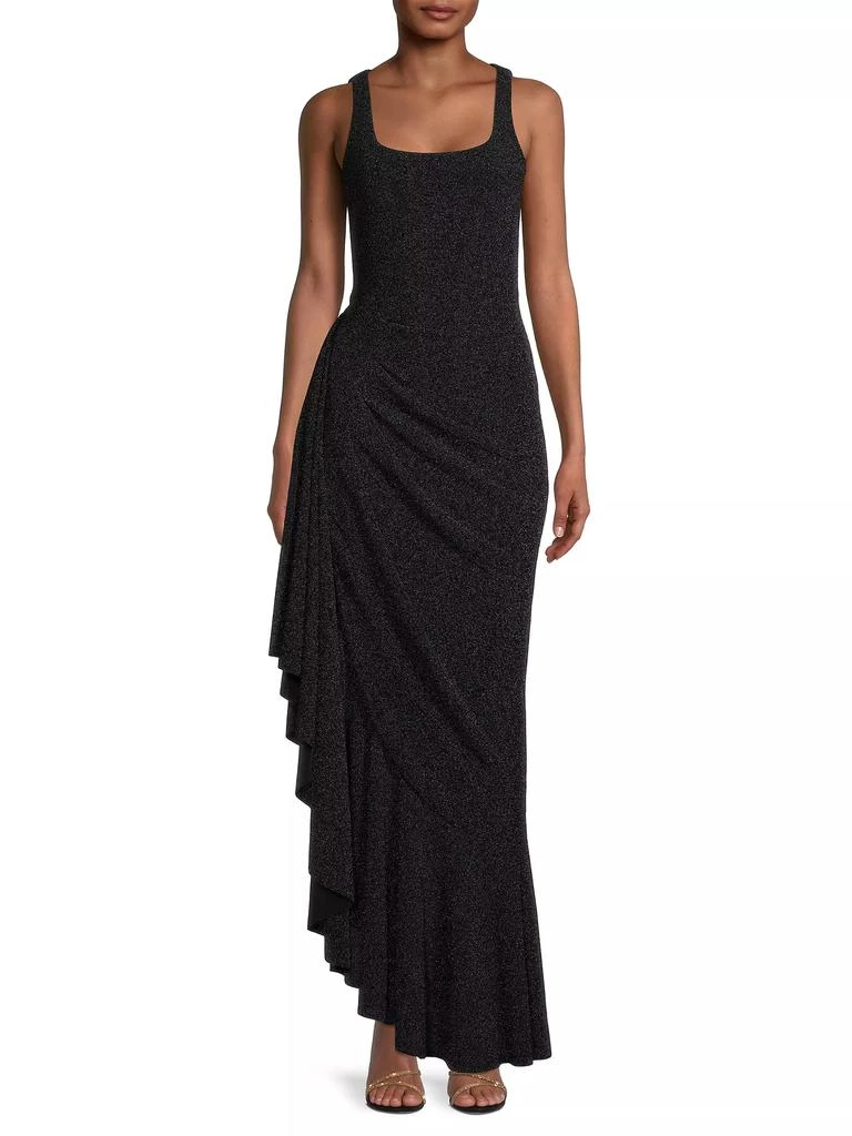 Black Halo Jewel Asymmetric Gown 3
