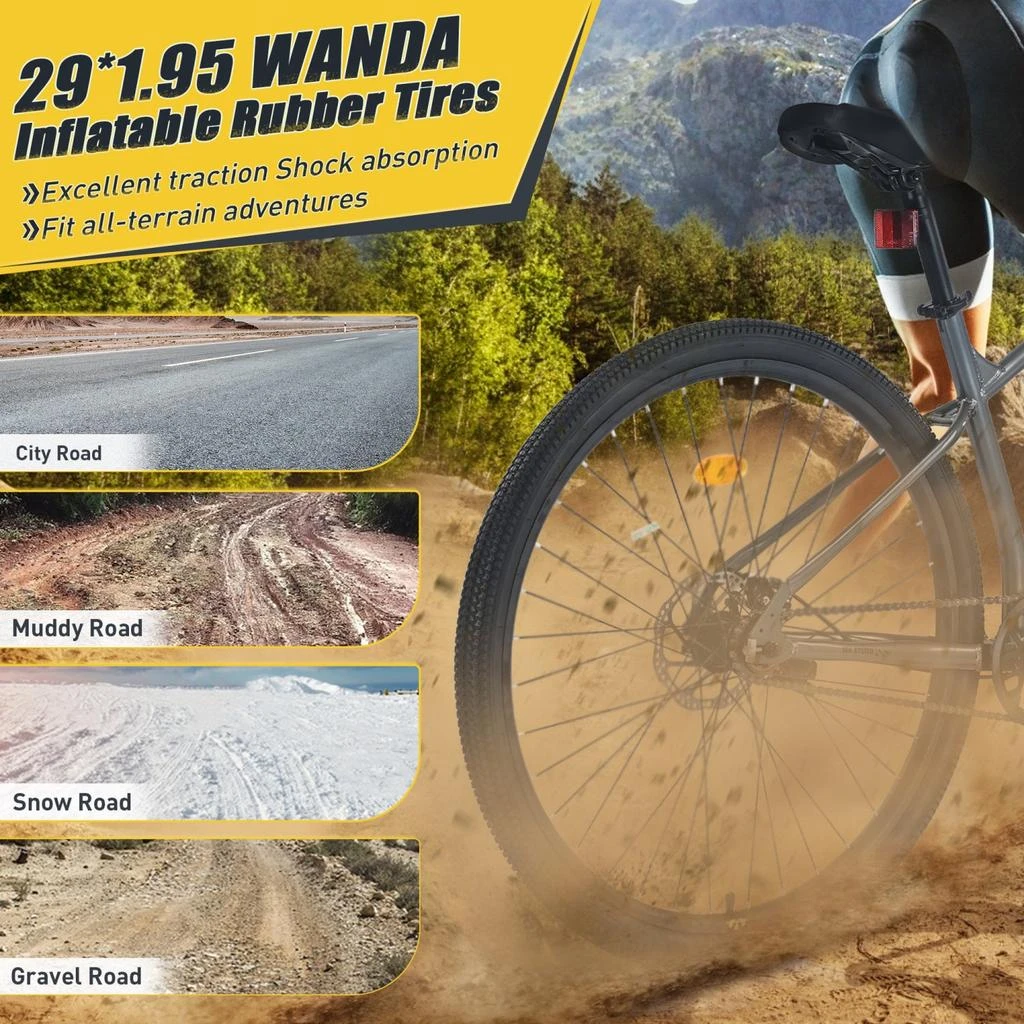 Streamdale Furniture Streamdale 29 Inch Wheels Single Speed Mountain Bike, for Men Women Boys and Girls, Front Suspension, Steel Frame 3