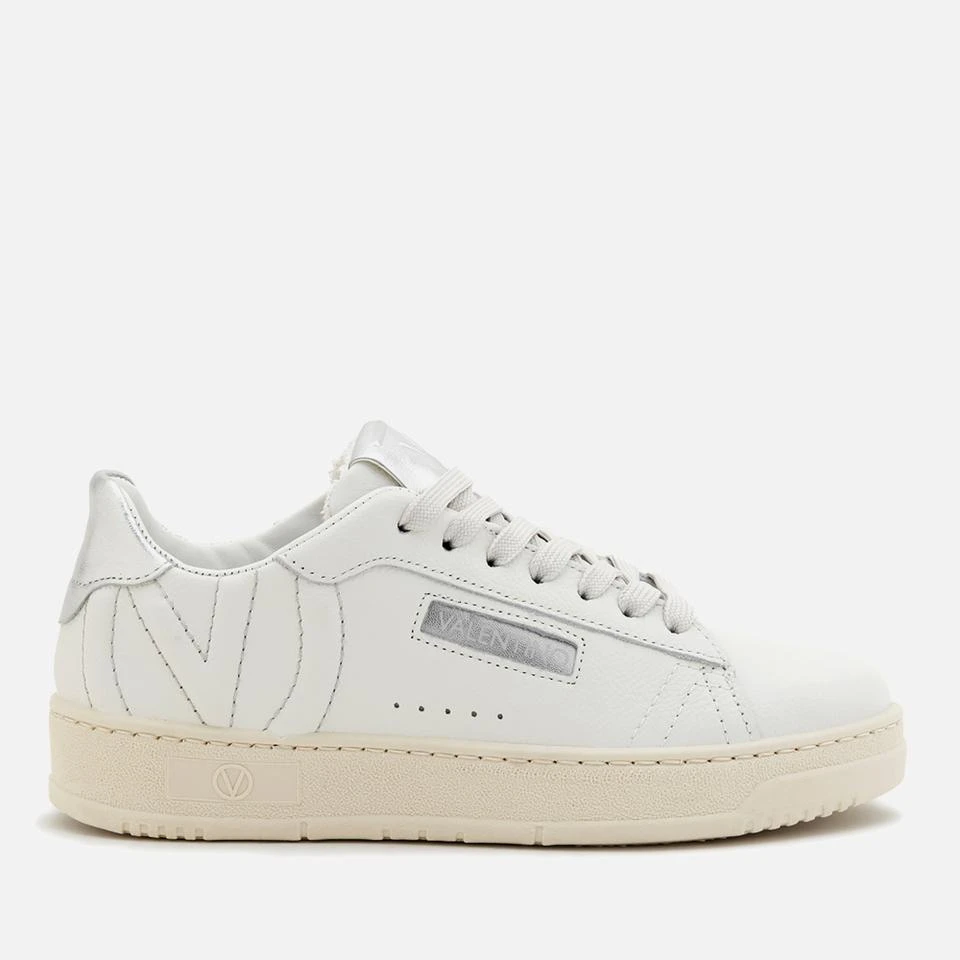 undefined VALENTINO WOMEN'S APOLLO LEATHER BASKET TRAINERS - WHITE/SILVER 1