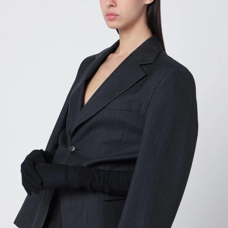 MM6 Black wool-blend jacket with gloves 4