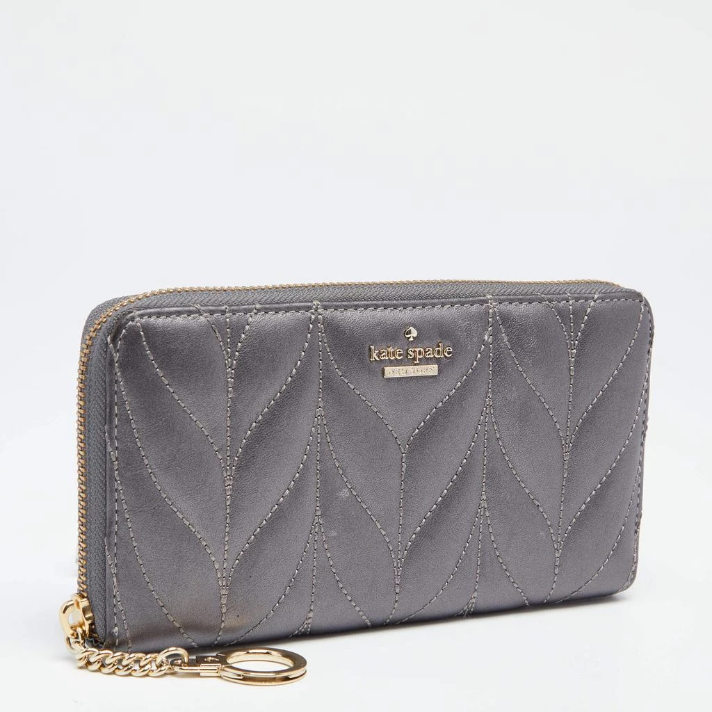 Kate Spade Kate Spade Grey Briar Lane Quilted Leather Neda Zip Around Wallet 3