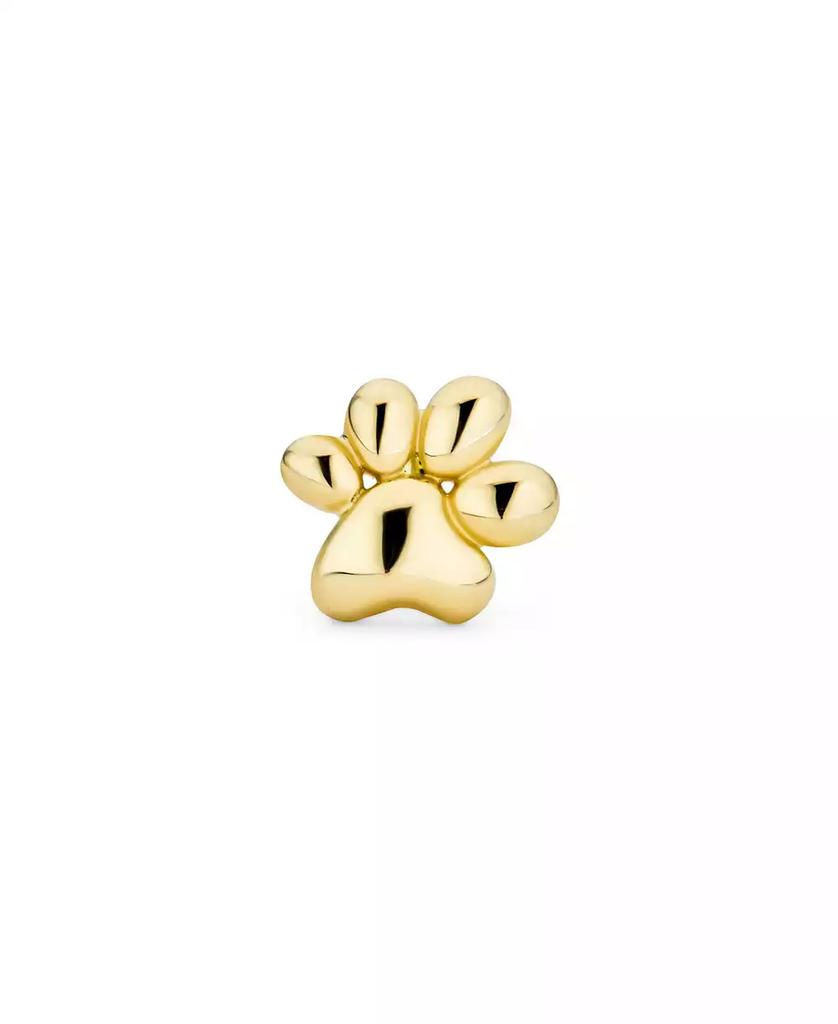 Bling Jewelry Tiny BFF Animal Pet Paw Print Cartilage Ear Lobe Piercing 1 Piece Stud Earring 14K Yellow Gold Screw back