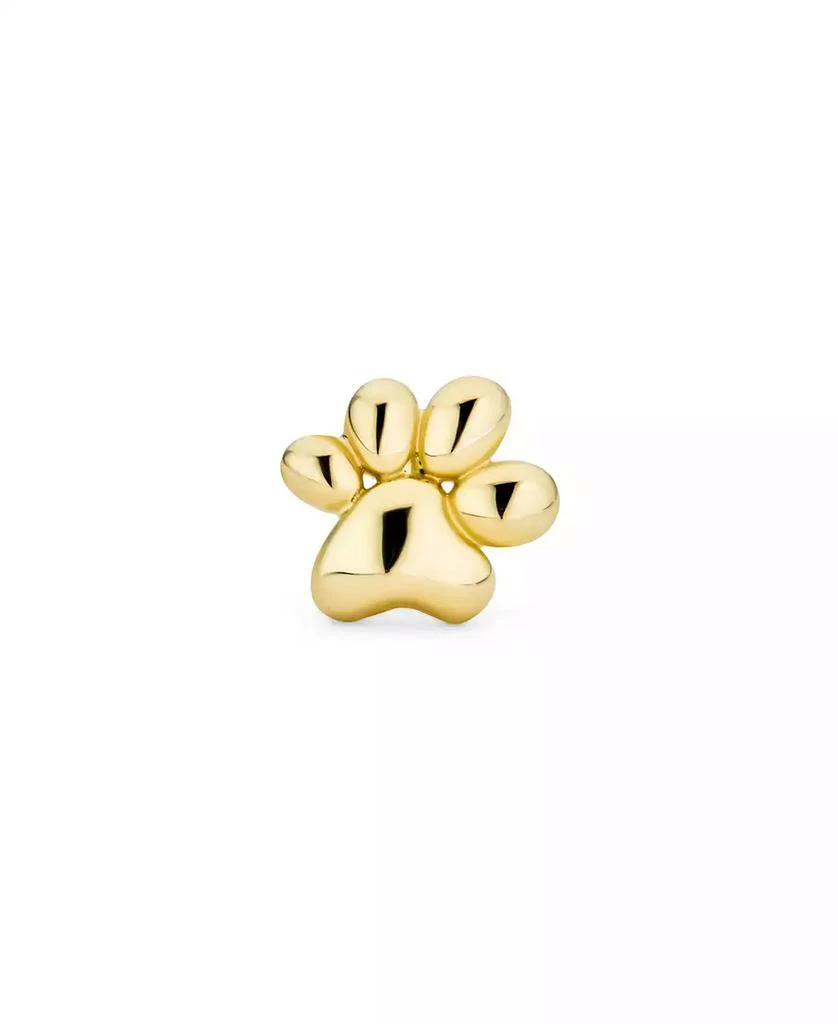 Bling Jewelry Tiny BFF Animal Pet Paw Print Cartilage Ear Lobe Piercing 1 Piece Stud Earring 14K Yellow Gold Screw back 2